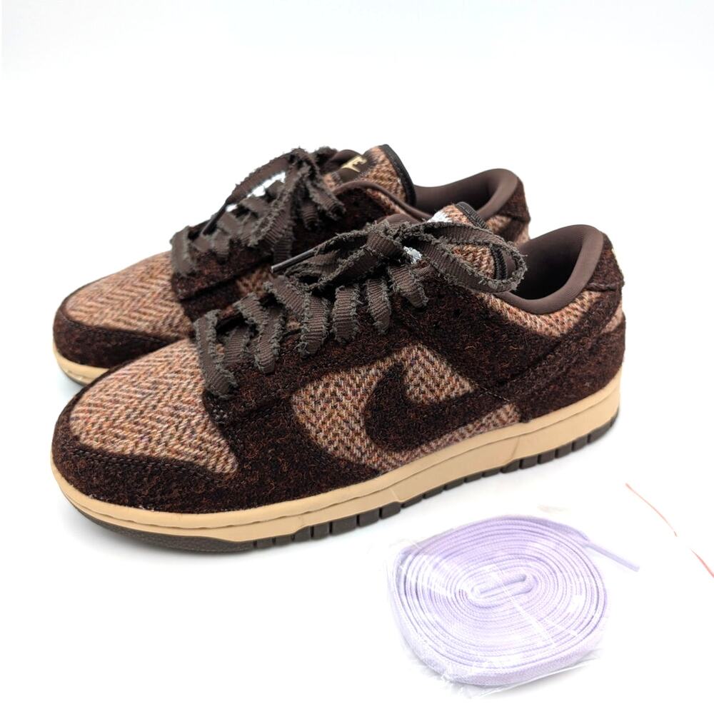 Nike Dunk Low x Harris Tweed Sneaker Women's Sesame/Violet Mist Size US8.5 EU40